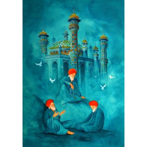S. A. Noory, Tomb of Sachal Sarmast, 15 x 22 Inch, Water color on Paper, Figurative Painting, AC-SAN-078